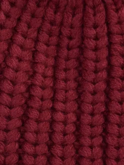 Rood - Barbour® Saltburn beanie-muts met pompon