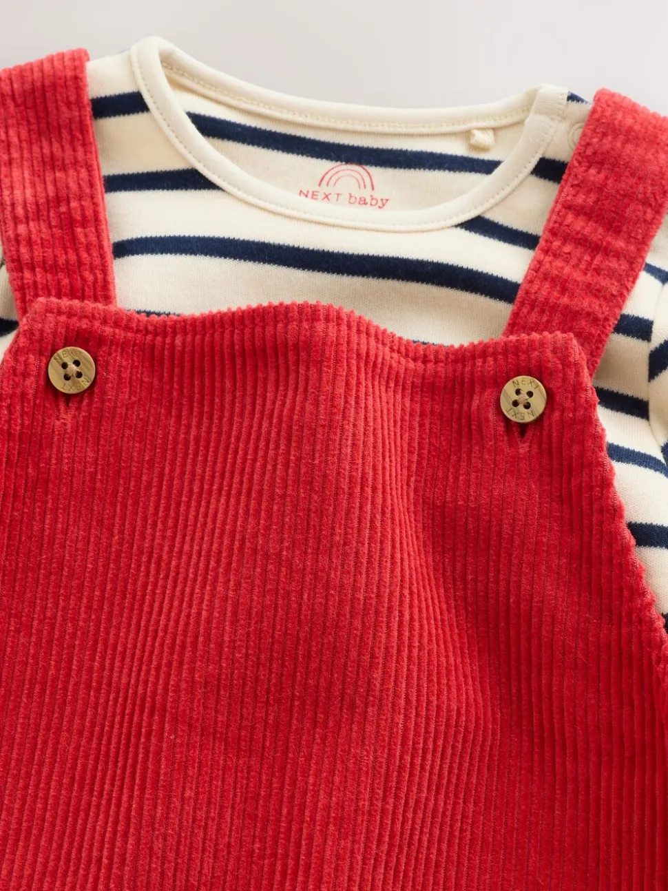Rood - Corduroy bretelbroeken en Bodysuit set (0mnd-2jr)