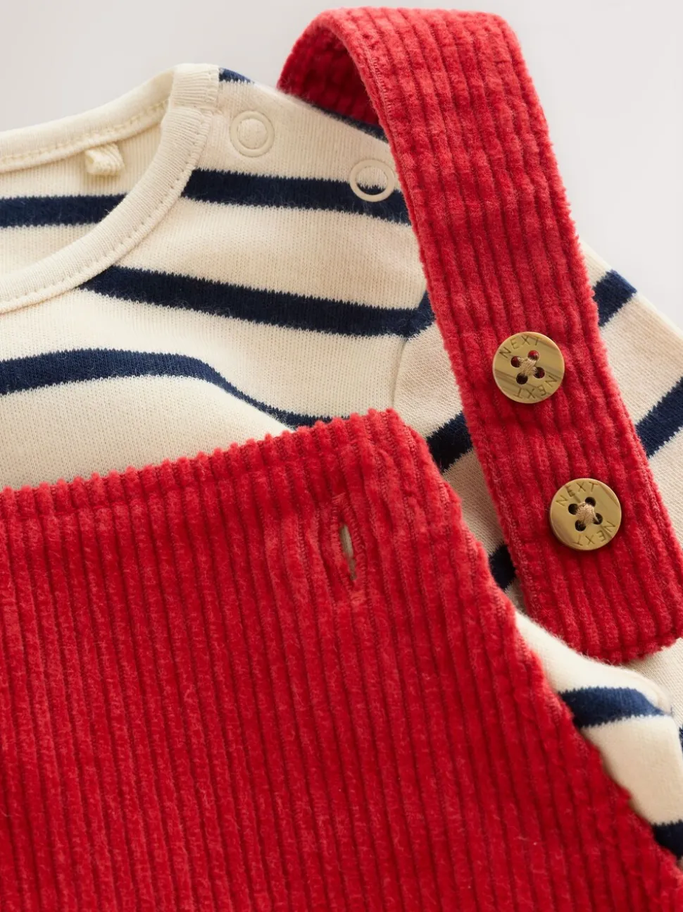 Rood - Corduroy bretelbroeken en Bodysuit set (0mnd-2jr)