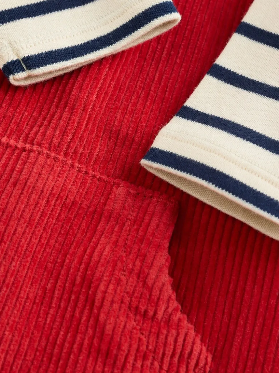 Rood - Corduroy bretelbroeken en Bodysuit set (0mnd-2jr)