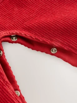 Rood - Corduroy bretelbroeken en Bodysuit set (0mnd-2jr)