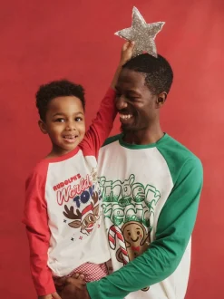 Rood - Cotton On Adult Matching Family Christmas Raglan Long Sleeve Pyjamas Set