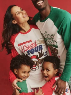 Rood - Cotton On Adult Matching Family Christmas Raglan Long Sleeve Pyjamas Set