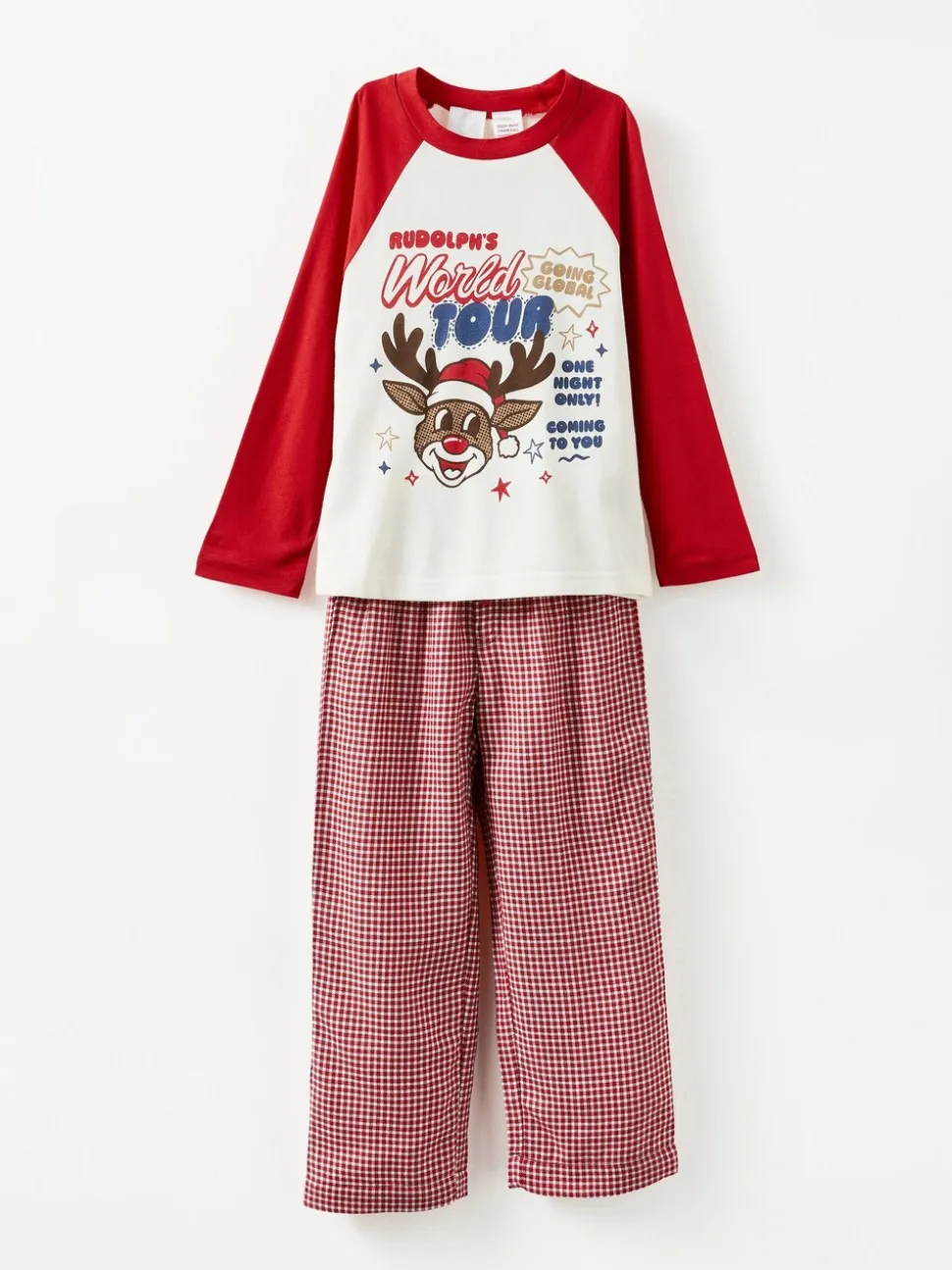 Rood - Cotton On Adult Matching Family Christmas Raglan Long Sleeve Pyjamas Set