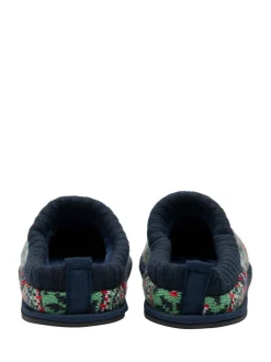 Rood - Dunlop heren pantoffelmuiltjes met Fairisle-patroon en warme voering