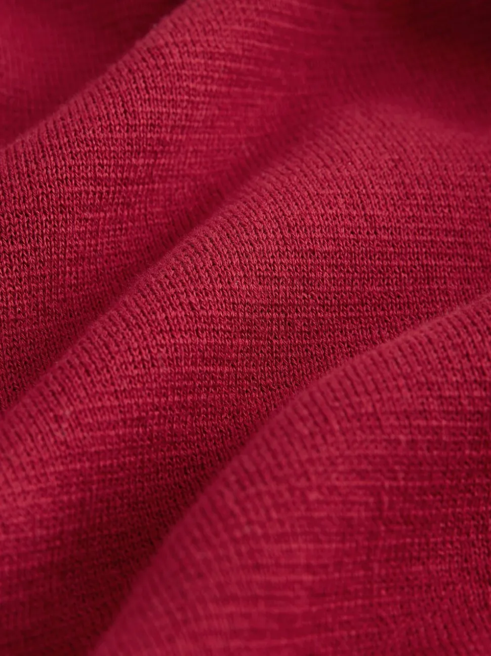 Rood - Effen - Regular fit 100% katoenen premium trui met korte rits