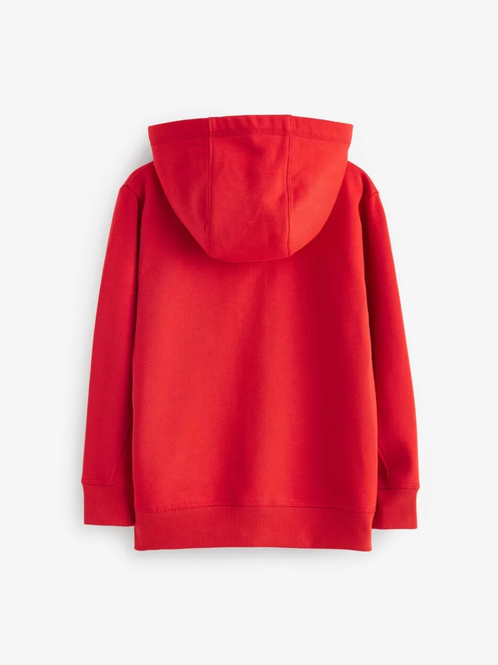 Rood - Effen hoodie met doorlopende rits (3-16 jr)