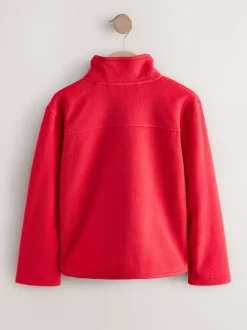 Rood - Fleece jack met rits en zakken (3-16 jr)