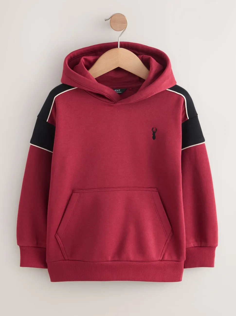 Rood - Hoodie met kleurblokken (3 - 16 jr)