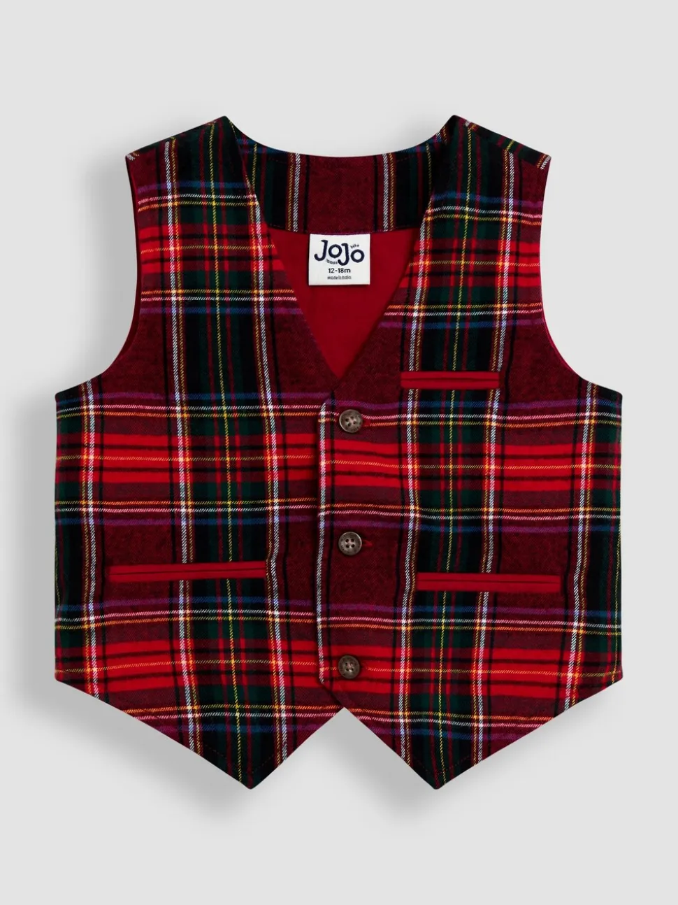 Rood - JoJo Maman Bébé 3-Piece Bow Tie Waistcoat & Shirt Set