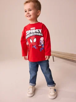 Rood - Marvel T-shirt met lange mouwen (6mnd-8jr)