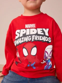 Rood - Marvel T-shirt met lange mouwen (6mnd-8jr)