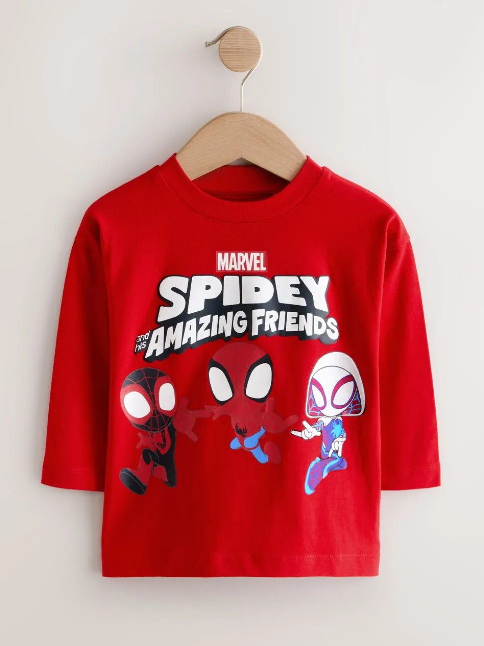 Rood - Marvel T-shirt met lange mouwen (6mnd-8jr)