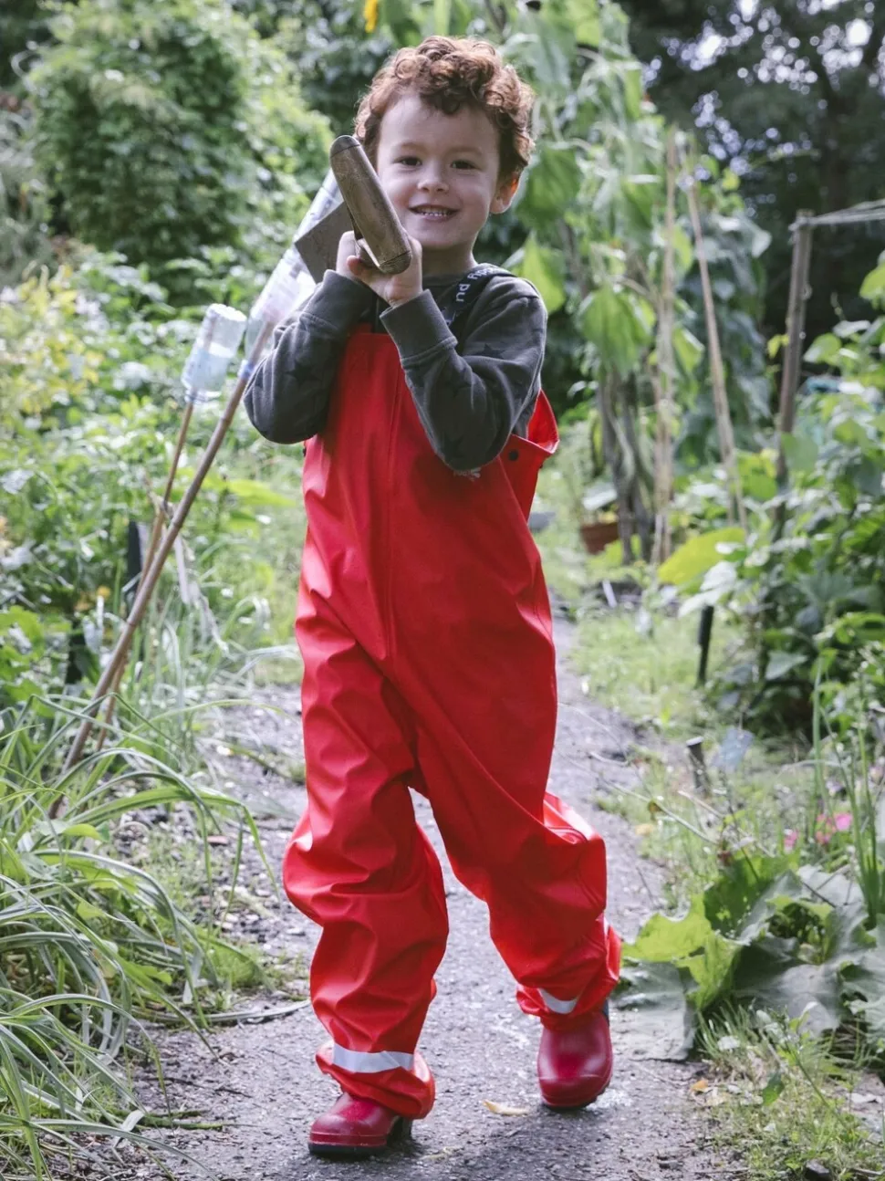 Rood - Muddy Puddles - Waterdichte tuinbroek voor regendagen