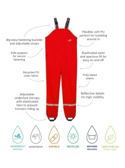 Rood - Muddy Puddles - Waterdichte tuinbroek voor regendagen