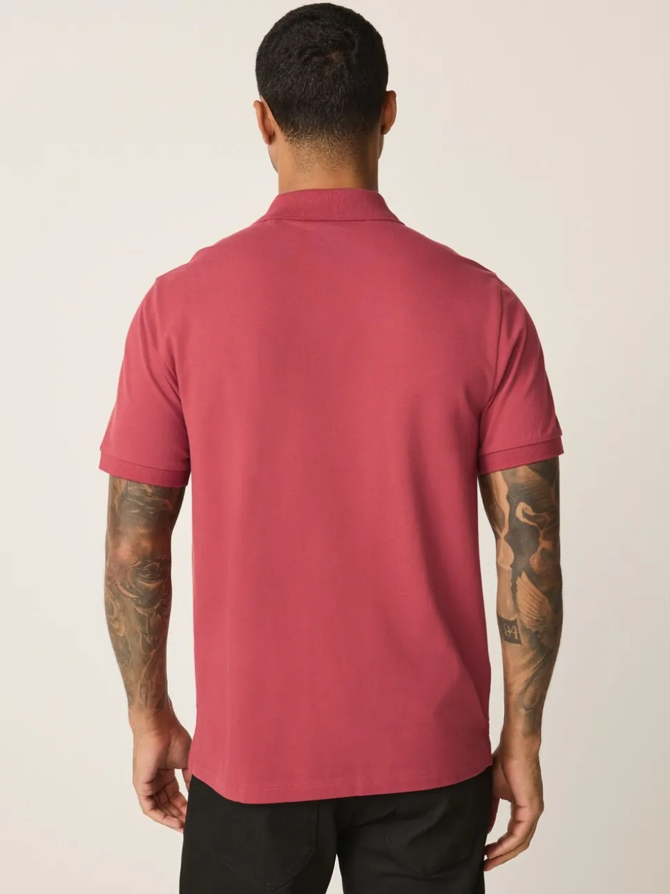 Rood - Normale Pasvorm - Piqué poloshirt met korte mouwen