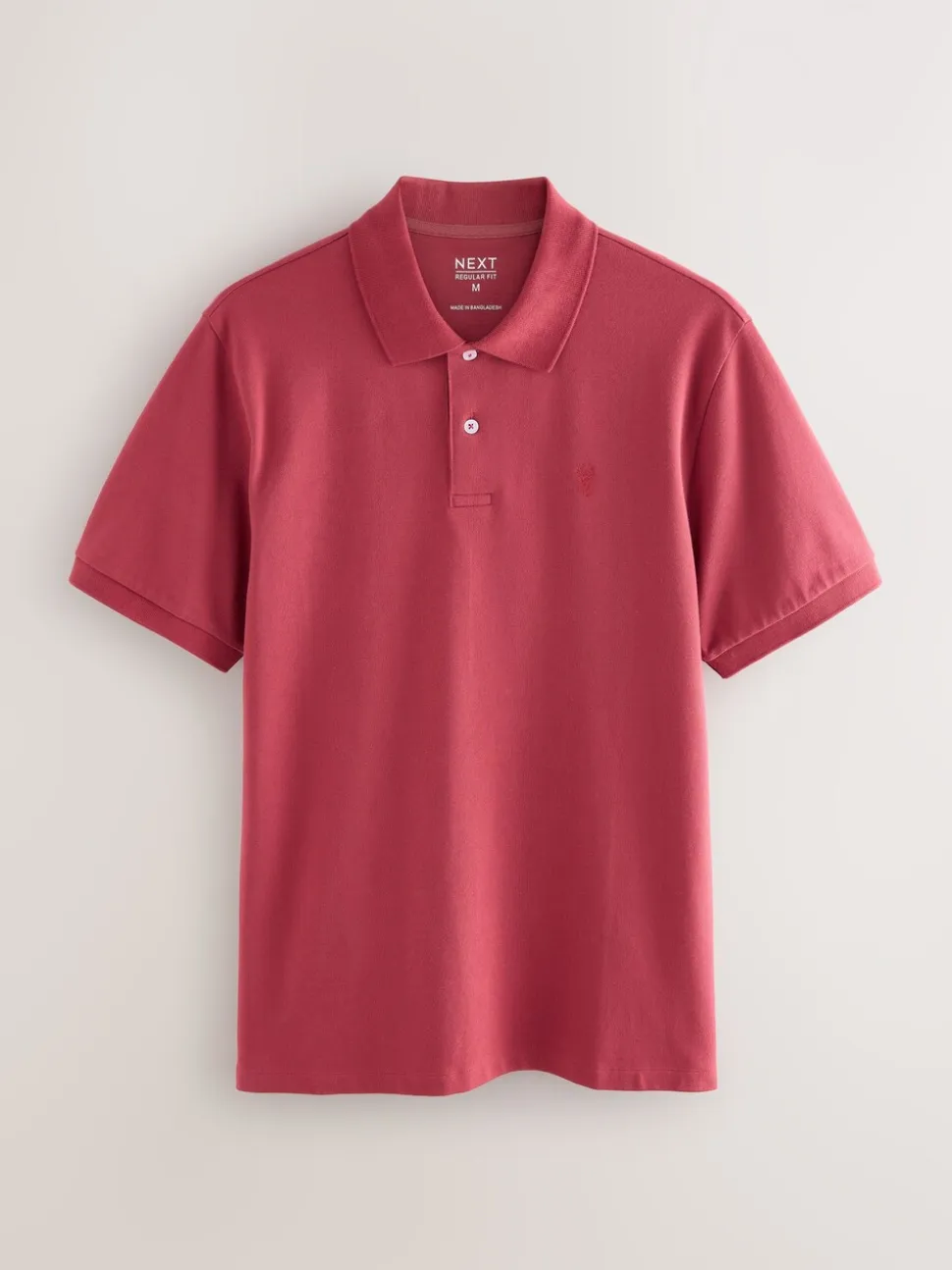 Rood - Normale Pasvorm - Piqué poloshirt met korte mouwen
