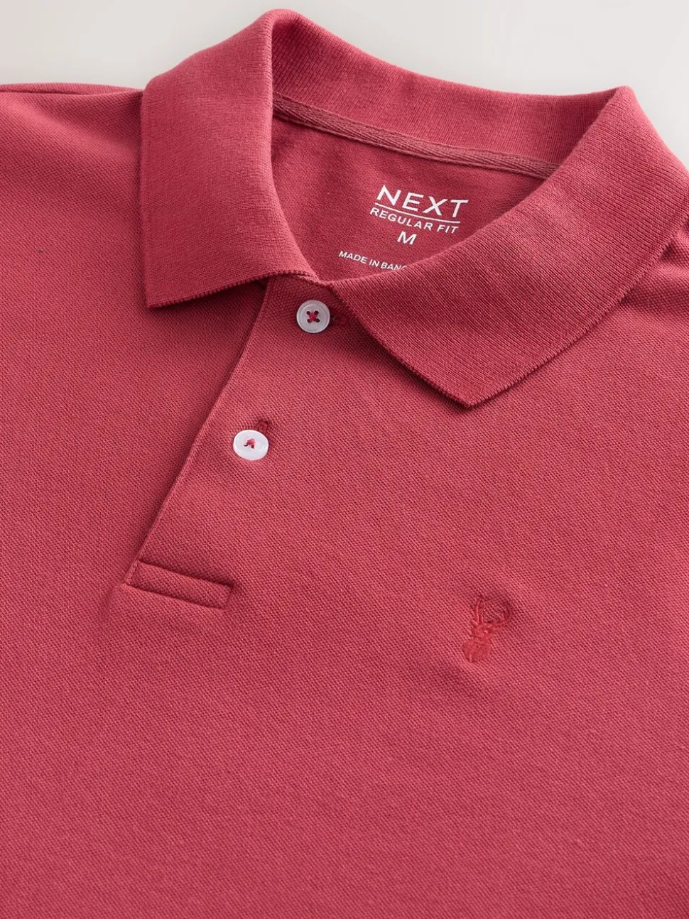 Rood - Normale Pasvorm - Piqué poloshirt met korte mouwen