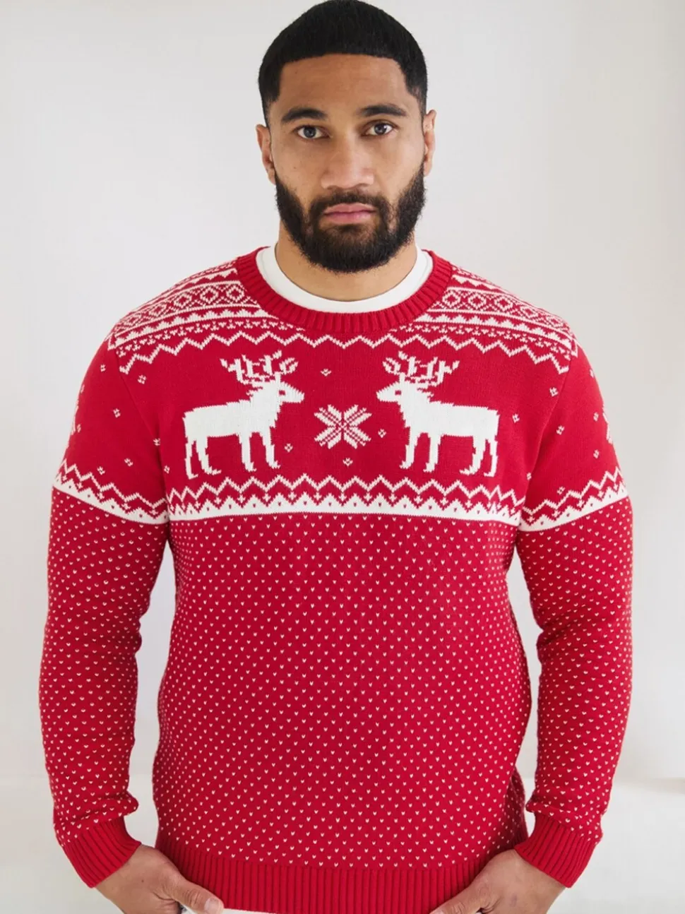 Rood - The Little Tailor kersttrui met rendierfairislepatroon