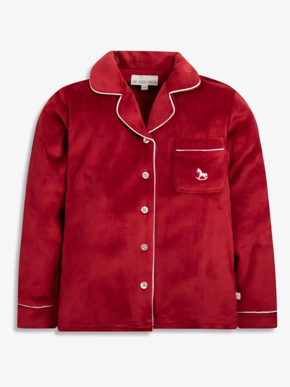 Rood - The Little Tailor Luxe kerstpyjama voor kinderen van zacht aanvoelend velours