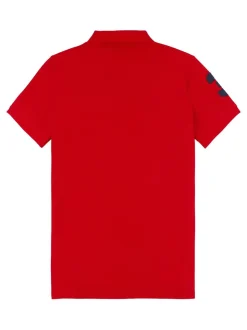 Rood - U.S. Polo Assn. Regular Fit Mens Player 3 Pique 100% Cotton Polo Shirt