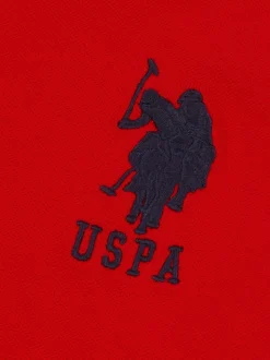 Rood - U.S. Polo Assn. Regular Fit Mens Player 3 Pique 100% Cotton Polo Shirt