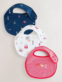 Rood - Verpakking met 3 babyslabbetjes
