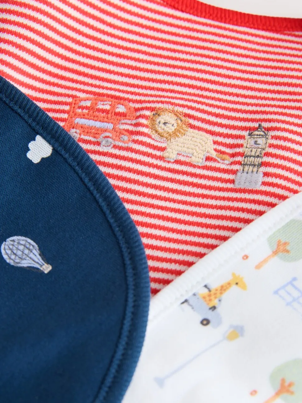 Rood - Verpakking met 3 babyslabbetjes