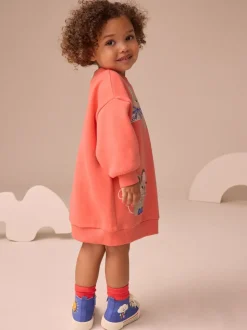 Rood figuurtjes - Relaxte sweaterjurk (3mnd-7jr)