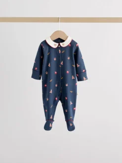 Rood met beer - Verpakking van 3 babypyjama's (0-2jr)