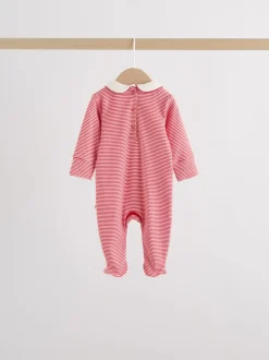 Rood met beer - Verpakking van 3 babypyjama's (0-2jr)