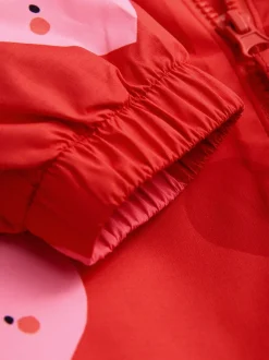 Rood met hartjesprint - Waterbestendig regenpak met print (6 mnd-7 jr)