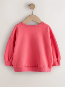 Rood met hond - Sweatshirt met ronde hals (3 mnd-7 jr)
