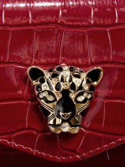Rood met krokodillenleereffect - Lipsy Clutch Bag