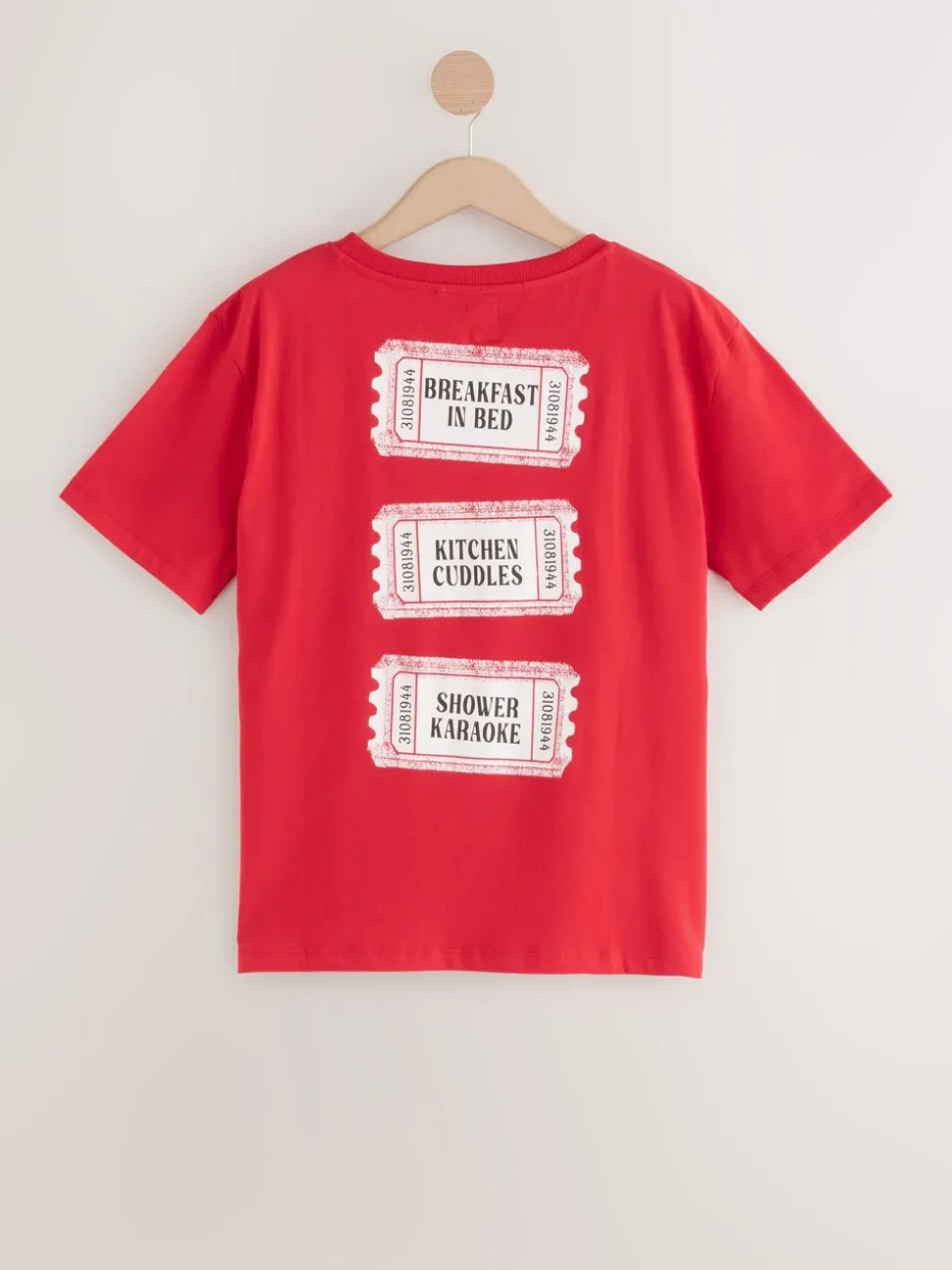 Rood met print - Pyjama met korte mouwen