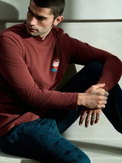 Rood/blauw - Graphic Long Sleeve Jersey Pyjamas Set