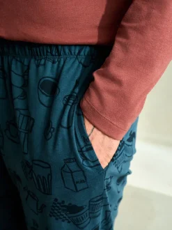 Rood/blauw - Graphic Long Sleeve Jersey Pyjamas Set