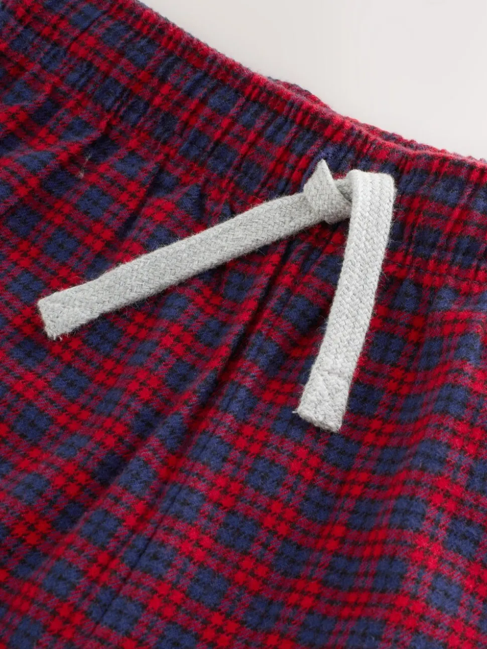 Rood/blauw - Set van 2 geweven geruite pyjama's met lange mouwen (3-16jr)