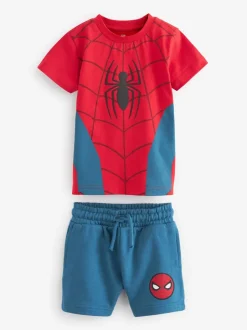 Rood/blauw - Spider-Man T-shirt en shorts set (3mnd -8jr)