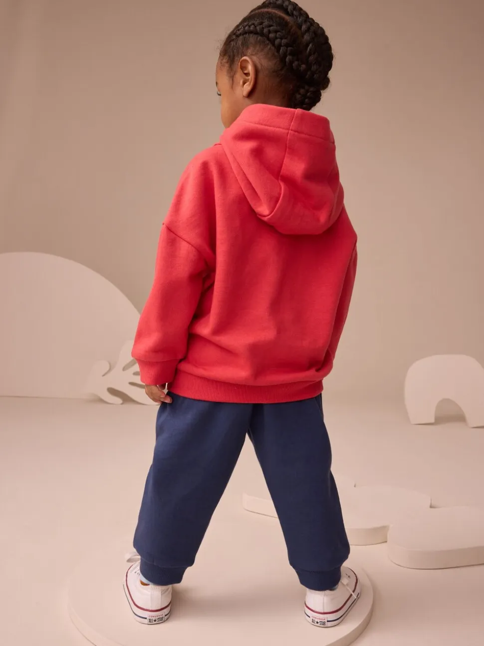 Rood/Blauw appliqué transport - Set met hoodie en joggingbroek (3 mnd - 7 jr)