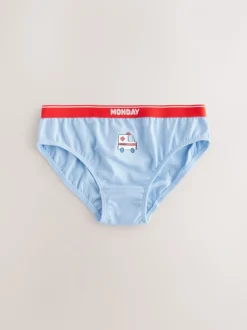 Rood/blauw met hulpvoertuigenprint - Set van 7 katoenen slips (1,5-10jr)
