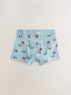 Rood/blauw met hulpvoertuigenprint - Verpakking van 7 boxershorts (1,5 - 12 jr)