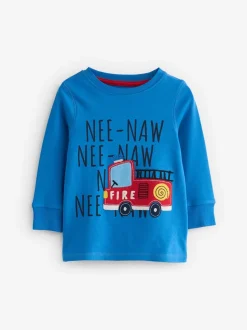 Rood/blauw met hulpvoertuigenprint - Mini Knusse Pyjama's 3 Set (9mnd-10jr)