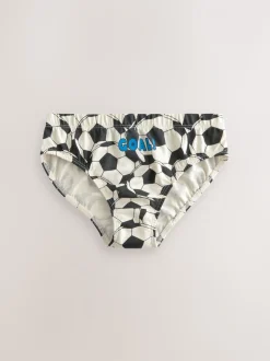 Rood/blauw voetbal - 100% katoenen bedrukte onderbroeken set van 5 (1.5-10jr)