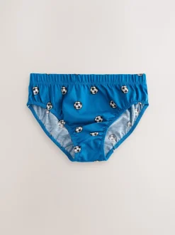Rood/blauw voetbal - 100% katoenen bedrukte onderbroeken set van 5 (1.5-10jr)