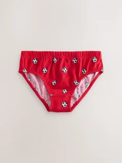 Rood/blauw voetbal - 100% katoenen bedrukte onderbroeken set van 5 (1.5-10jr)
