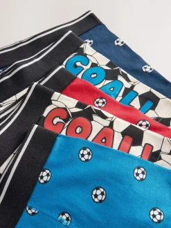 Rood/blauw voetbal - Junior karakter trunks 5 verpakking (1,5-16jr)