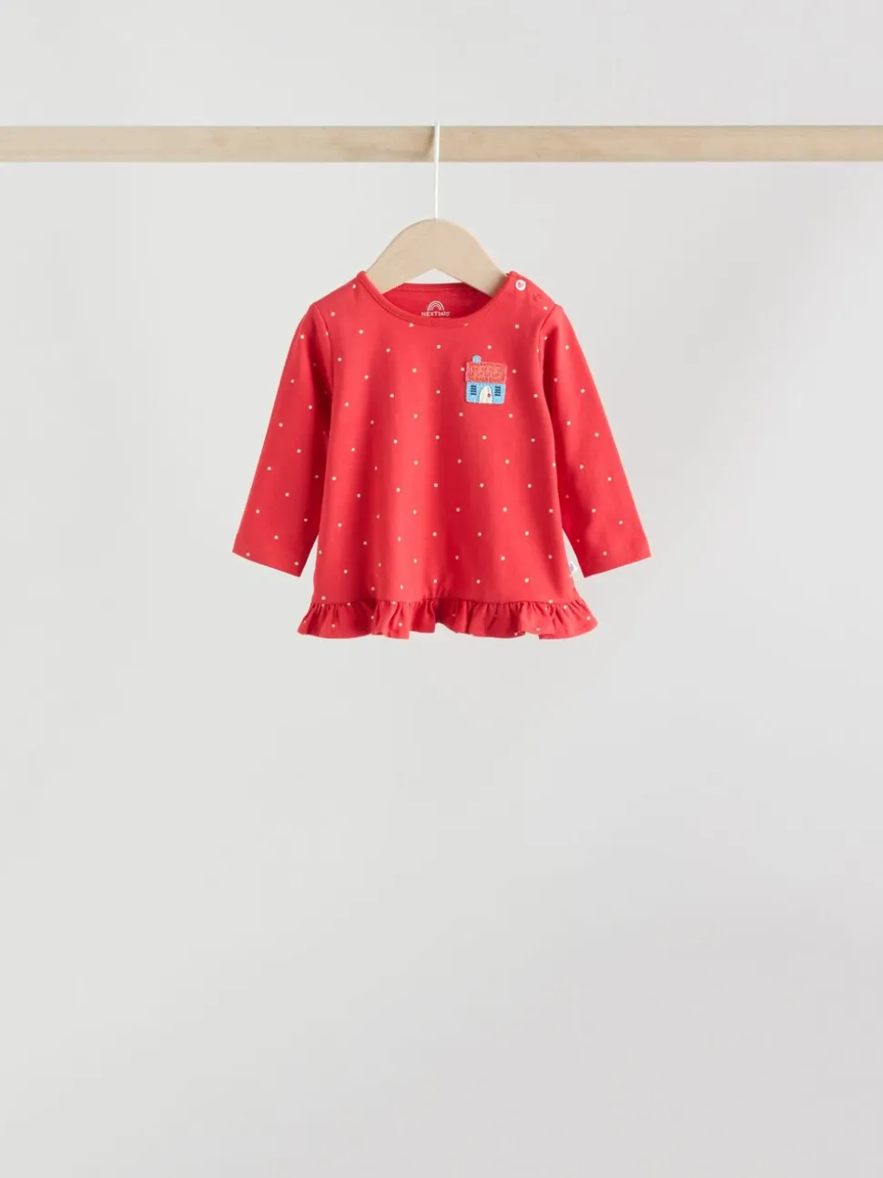 Rood/blauw/crème - 6 -delige set van top met lange mouwen en leggings (0mnd -3jr)