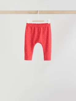 Rood/blauw/crème - 6 -delige set van top met lange mouwen en leggings (0mnd -3jr)