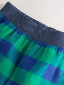 Rood/blauw/groen geruite dinosaurus - Pyjama met geweven onderkant 3 Pack (9mths-12yrs)
